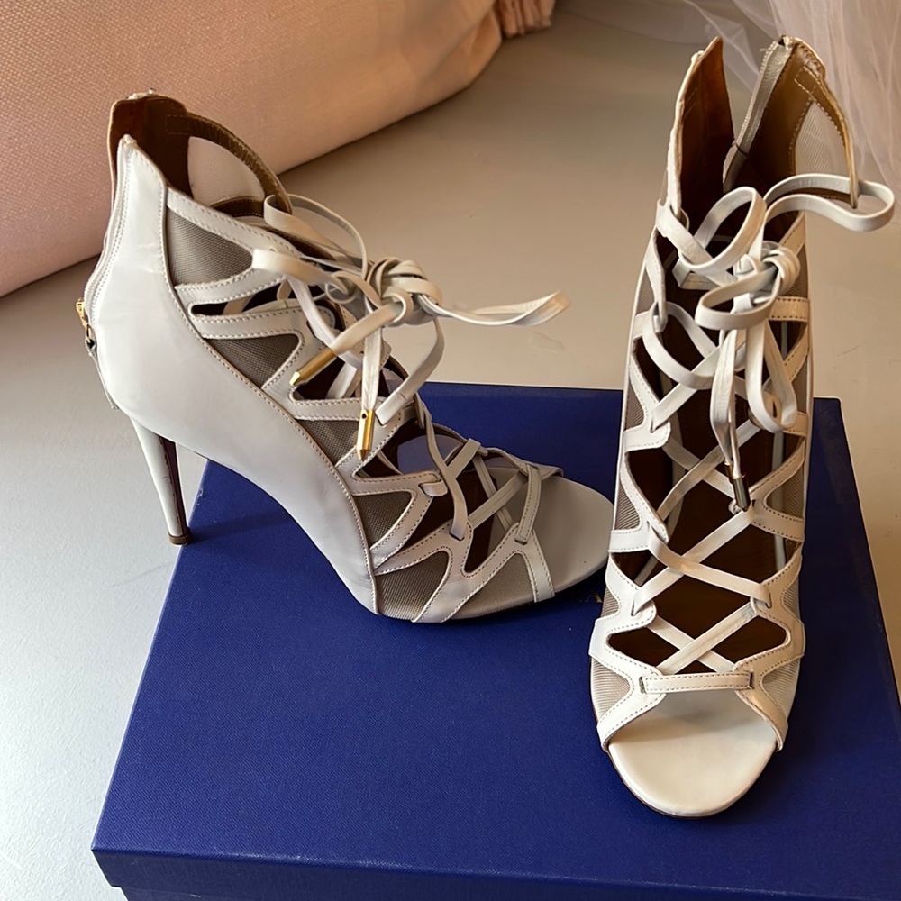 AQUAZURRA FIRENZE WHITE PUMPS